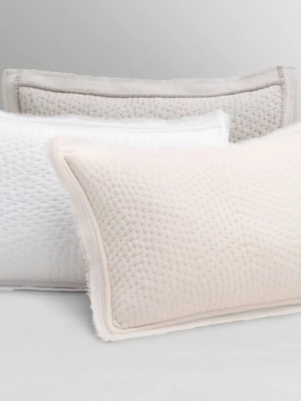 New Restoration Hardwear Hand-Quilted Mélange Boudoir cotton Sham Pillow Case